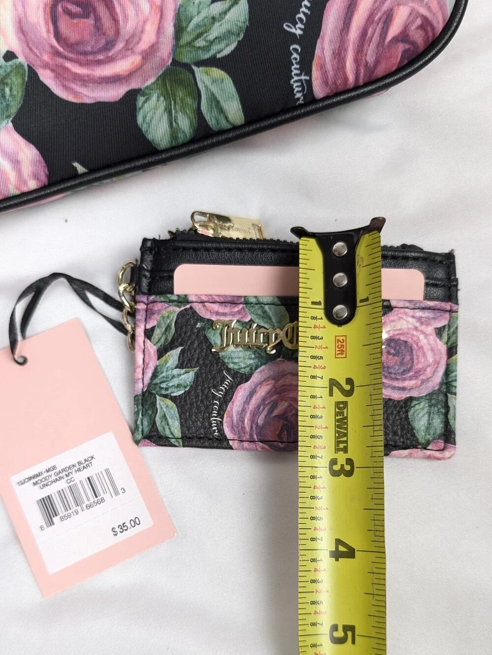 Juicy Couture 3 Piece Set Moody Garden Black Chains In Love Bag Floral Gold New